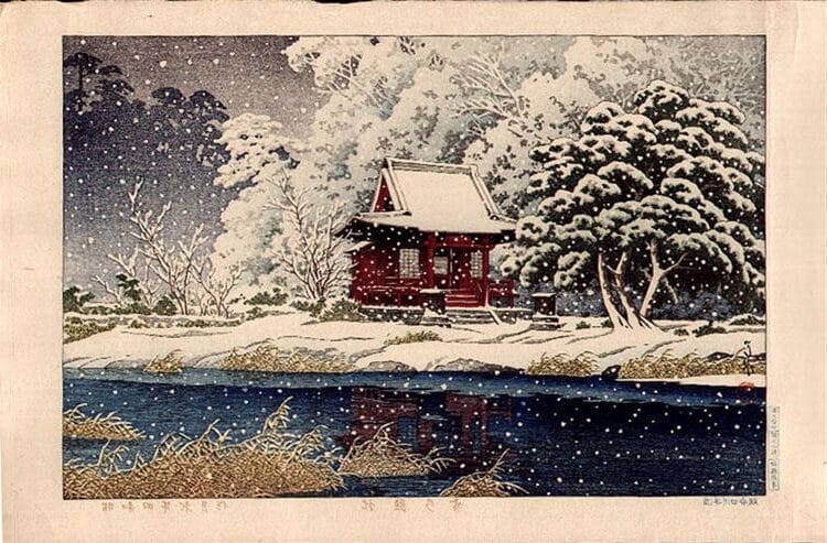 Snowy Inokashira, Benten (1929) by Hasui Kawase