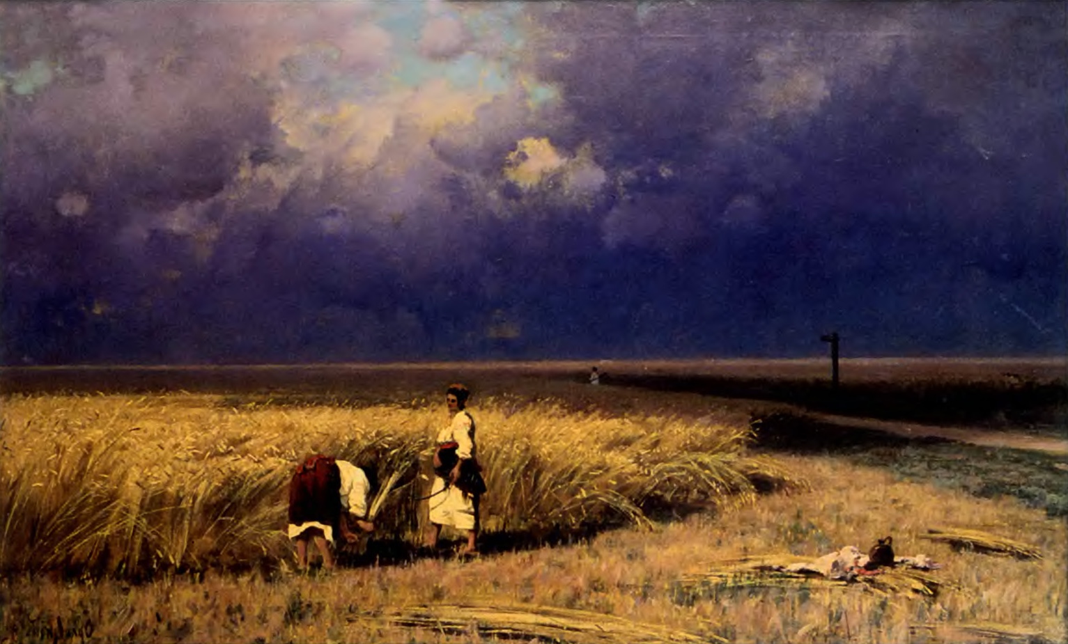 Volodymyr Orlovsky's 1882 masterpiece 'Harvest', a landscape painting celebrating the rich skies above Ukraine's fields.