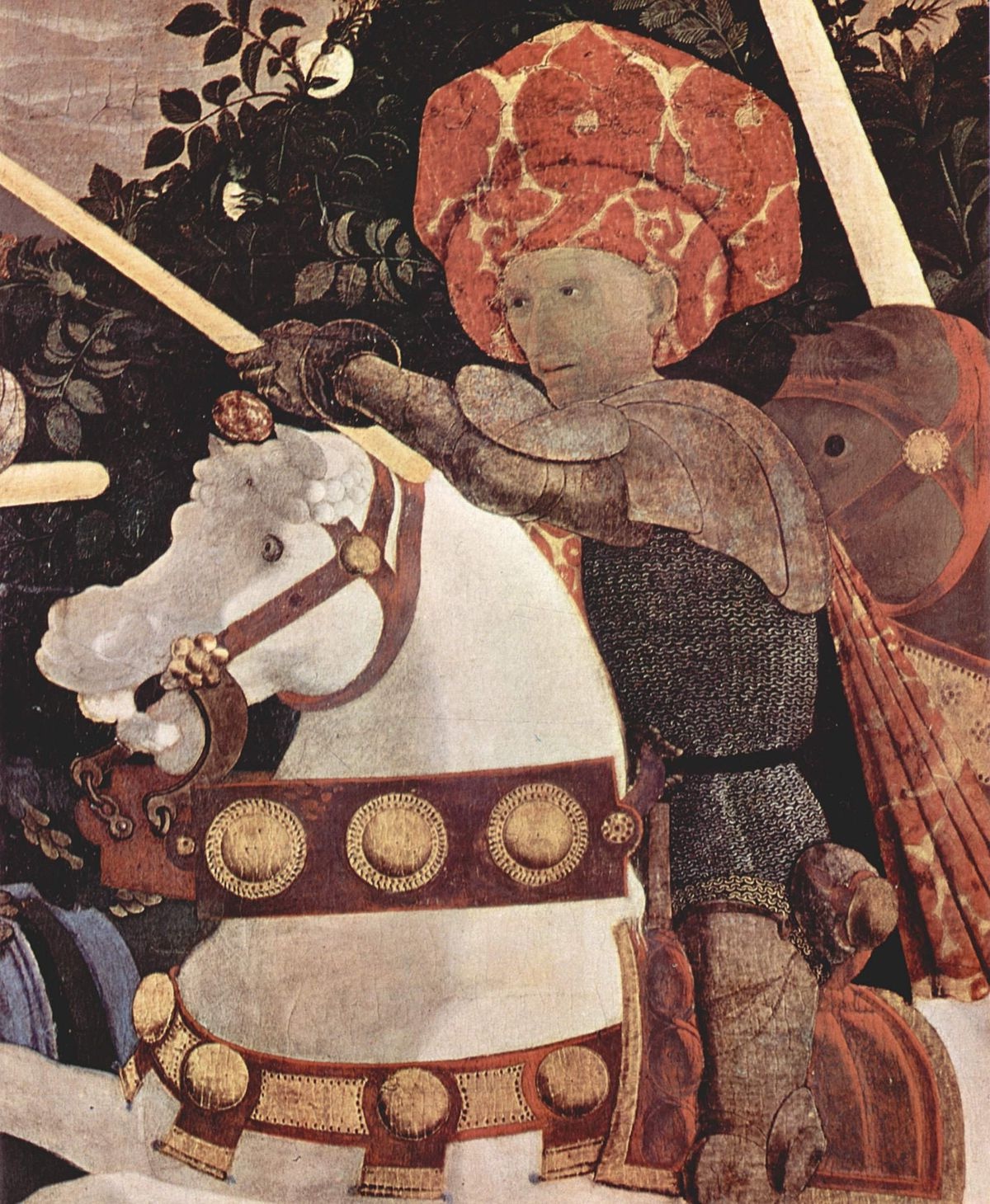 Portrait of Niccolo da Tolentino a follower os Pisanello during the Renaissance and the Gothis art period in 1502