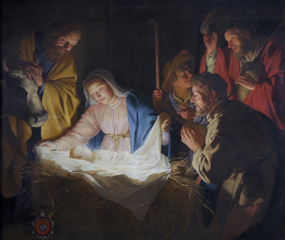 Adoration of the Shepherds, by Gerard van Honthorst in 1622