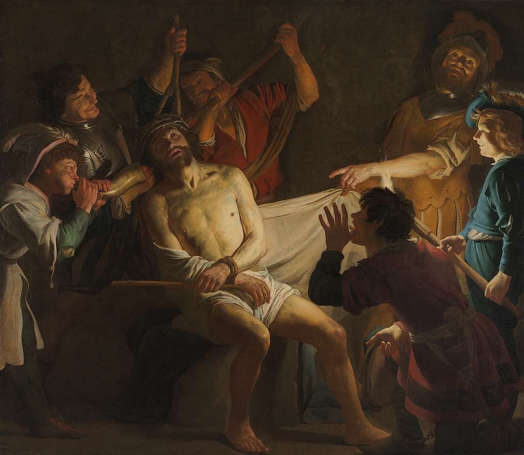 christ crowned with thorns by Gerrit van Honthorst