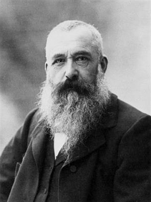 Portrait of the French painter Claude Monet in 1899, with a full grey beard, gazing into the distance.