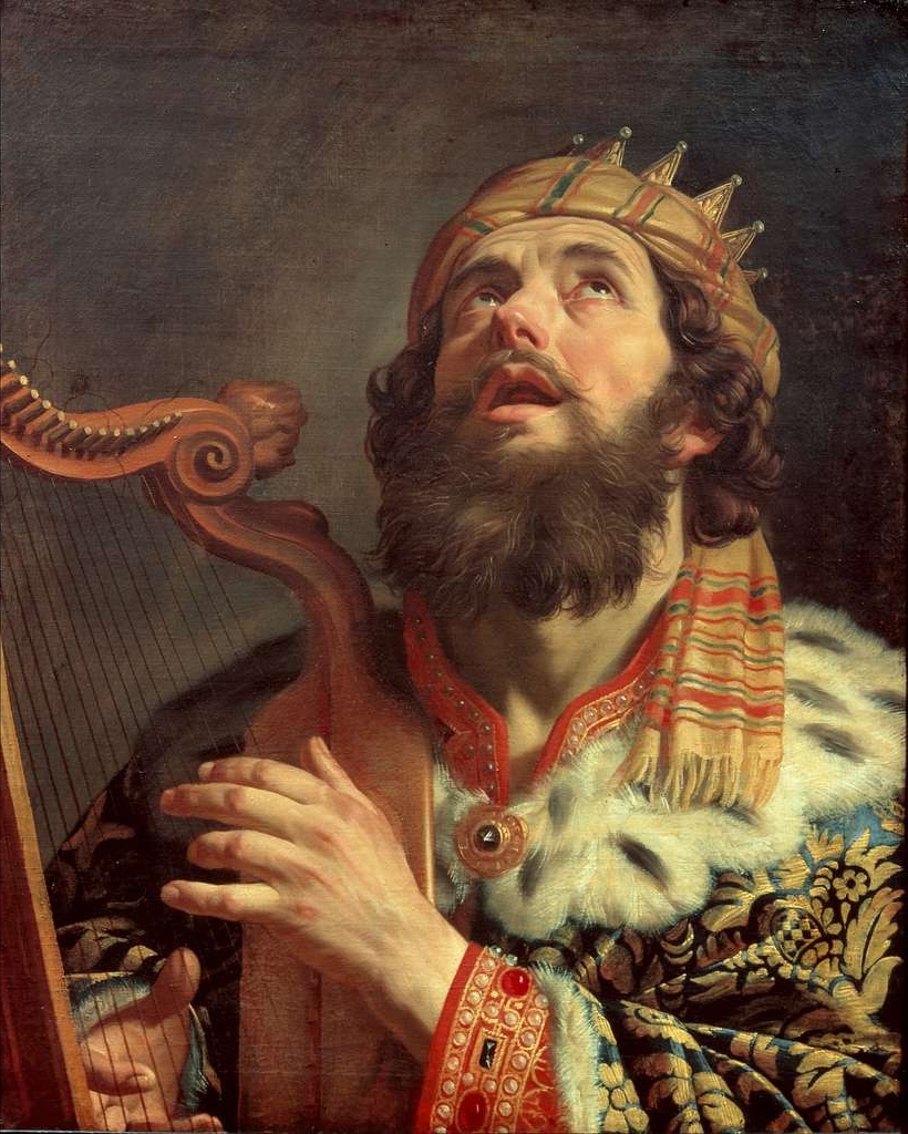 King David Playing the Harp in 1622 by Gerard van Honthorst