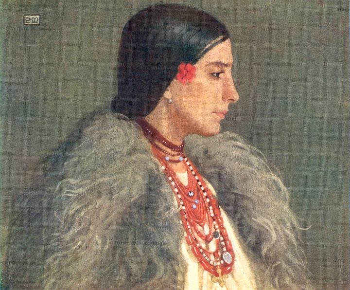 Marianne Stokes' painting 'A Woman of Desze,' capturing the cultural elegance and depth explored by women artists in Victorian England.