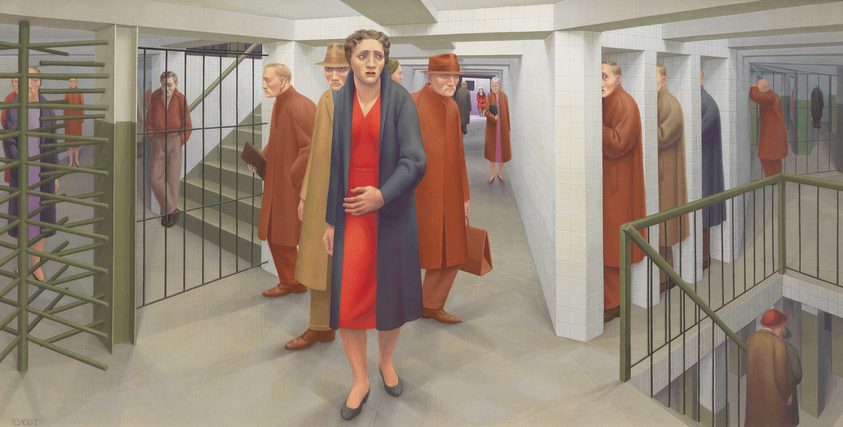 The Subway (1950) captures a haunting, surreal depiction of urban alienation and psychological anxiety.