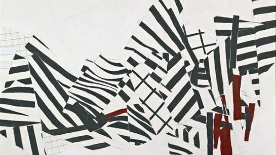 Striate Red uses bold red and rhythmic lines to evoke energy, passion, and movement