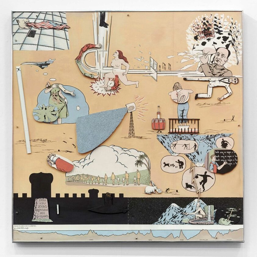 Eddie (Sylvie’s Brother) in the Desert (1969) uses collage to explore alienation, identity, and human experience.