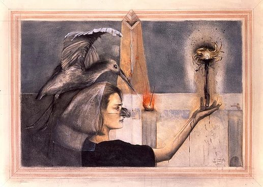 España, 1991 exemplifies Rivera's distinctive style, blending meticulous detail with evocative imagery.