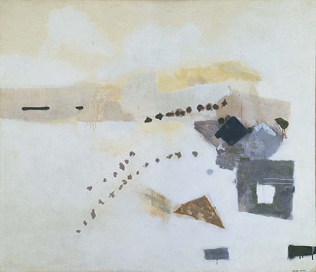 It reflects Okada's skill in combining Western abstraction with the sensibilities of his cultural heritage