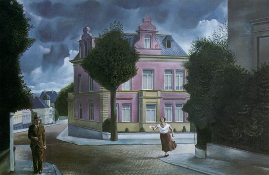Jobstijding (bad news), 1952 exemplifies Willink's ability to blend realistic imagery with a sense of mystery and unease. 