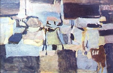 Pintura (1958) is a significant example of her early transition into modernist abstraction