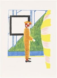 Gesprek in tuin (Conversation in the Garden) is a color lithograph by Belgian artist Roger Raveel, created in 1967. 