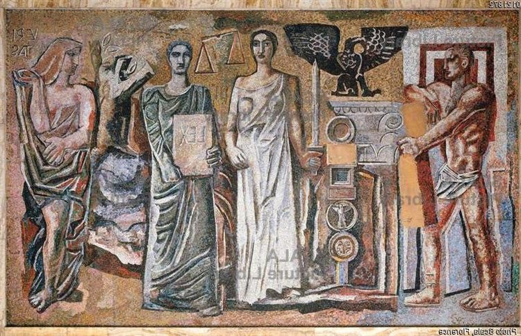 Justice between the law and the force by Mario Sironi in 1936