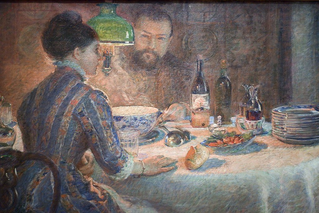 Under the Lamp (1887) by Marie Bracquemond reflects an intimate and contemplative domestic scene.