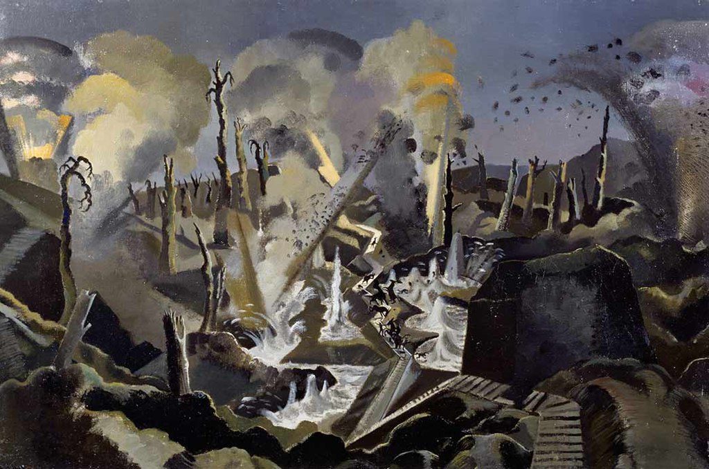 The Mule Track (1918) by Paul Nash reflects his firsthand experience as a war artist during World War I.
