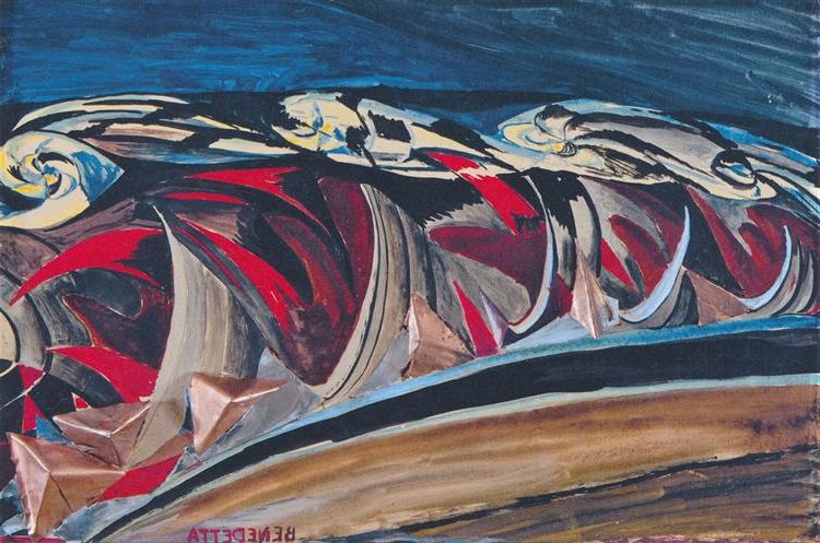 Lights + Sounds of a Night Train (1924) reflects the Futurist fascination with speed, technology, and sensory experiences.