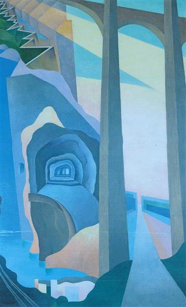 Synthesis of Overland Communications (1933–1934) captures the simultaneity and motion inherent in overland travel.