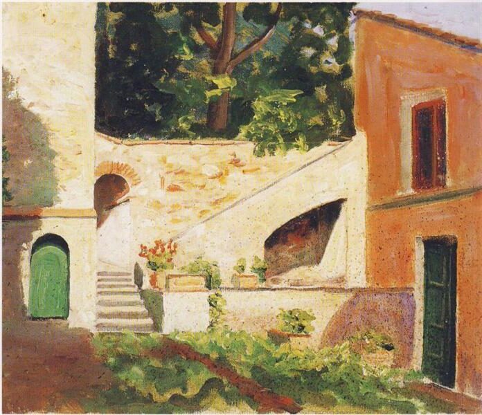 Shadows on a Staircase in Southern France (19th or 20th century) reflects the artist’s keen eye for light, shadow, and architectural composition