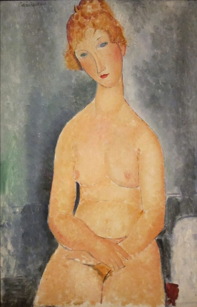 Seated Nude (1918) reflects sensuality, contemplation, and the artist’s signature exploration of the human form. 