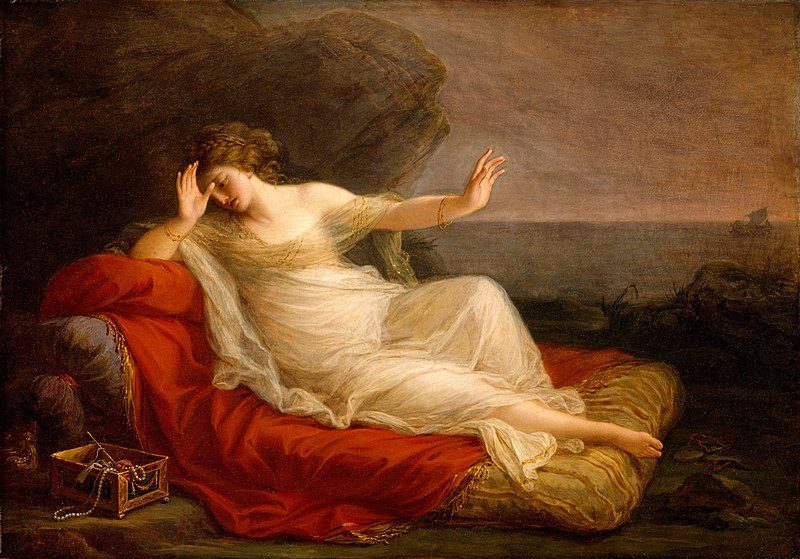 Ariadne Abandoned by Theseus (1774) reflects themes of betrayal, despair, and resilience.