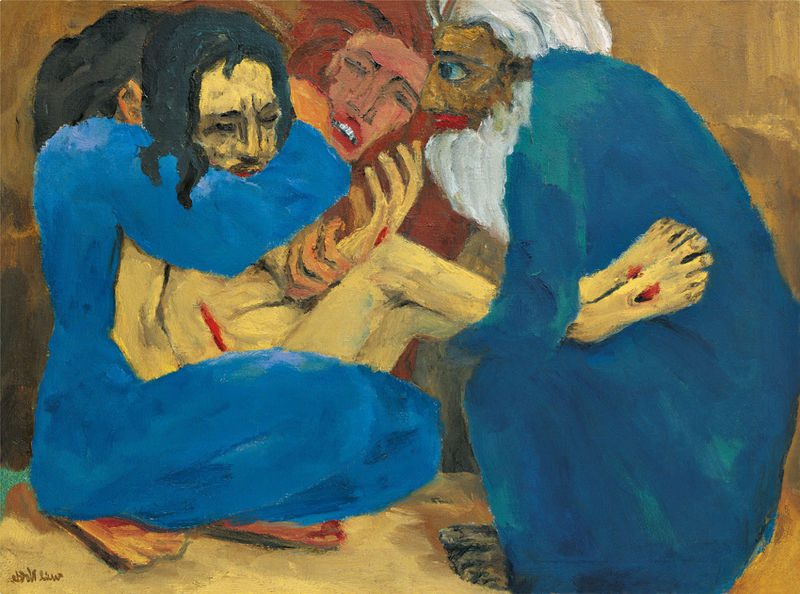 Burial (Grablegung), 1915 emphasizes grief, spirituality, and raw emotion