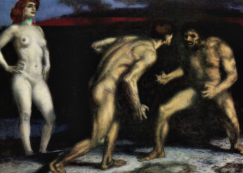 The Struggle for Woman (1905) reflects the Symbolist movement’s exploration of gender dynamics, power, and primal instincts.