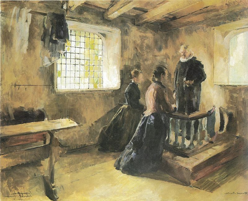 Inngangskoner (1892) reflects a solemn and spiritual moment in Norwegian religious life.