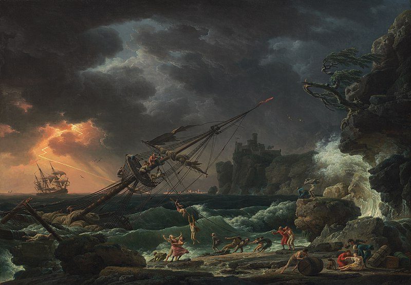 The Shipwreck (1772) reflects the Sublime aesthetic of 18th-century landscape painting.