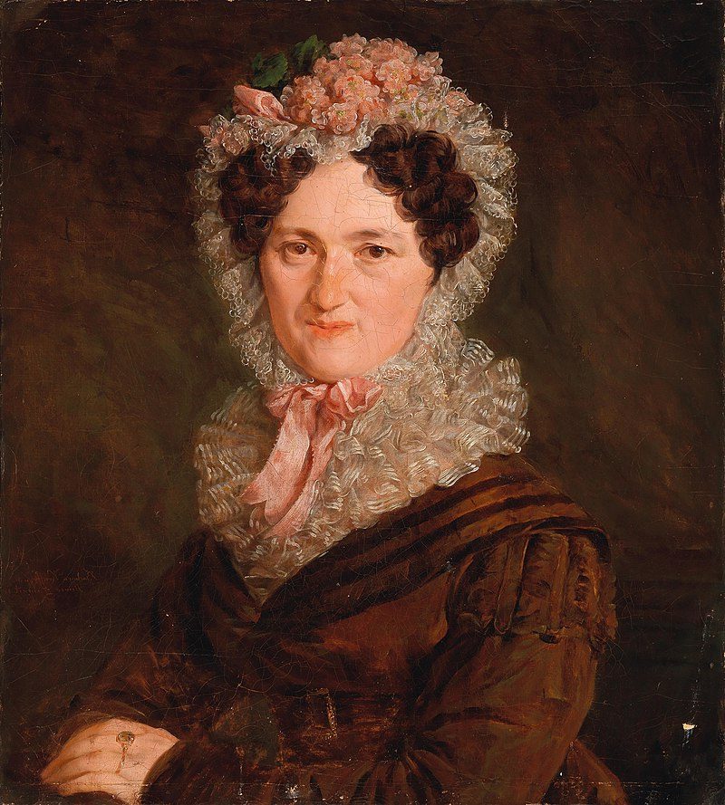 Portrait of a Woman with a Mob Cap (1822) showcases Krafft’s skill as a portraitist in the Neoclassical tradition.