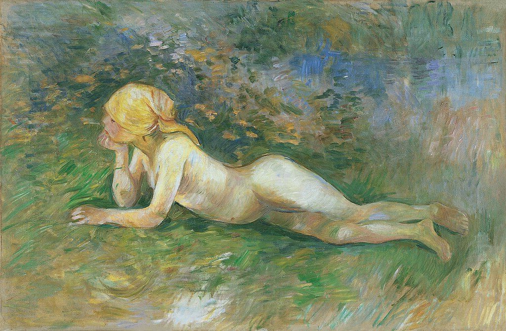 Bergère nue couchée (1891) reflects a rare and intimate exploration of the female nude in her work.