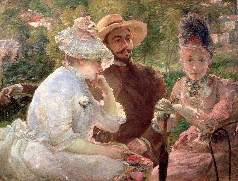 On the terrace at Sèvres (1880) by Marie Bracquemond