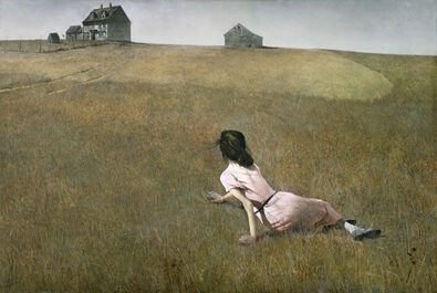 Christina’s World (1948) by Andrew Wyeth reflects themes of isolation, perseverance, and quiet resilience.