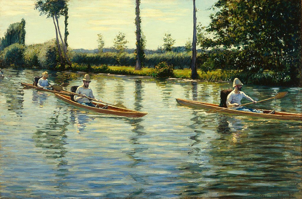 Boating on the Yerres (1877) by Gustave Caillebotte