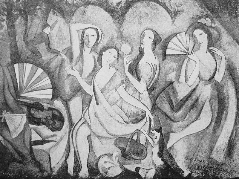 La Toilette des jeunes filles (Die Jungen Damen), 1911 exemplifies Laurencin's ability to blend modernist aesthetics
