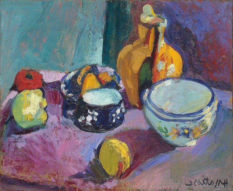 Dishes and Fruit (1901) serves as a bridge between Matisse’s academic training and his later radical innovations in color and form.