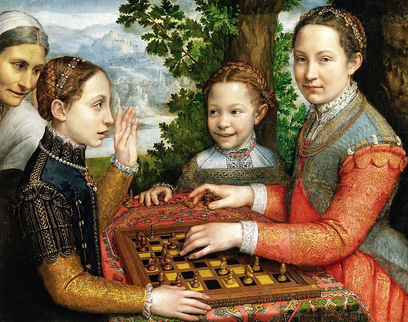 The Game of Chess (1555) captures an intimate and intellectual moment between the artist's sisters.