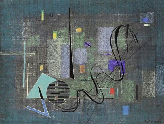 Francis Bott's Abstraction (1951) reflects his deep exploration of non-representational forms