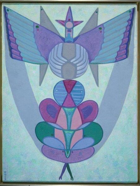 Maruja Mallo's Airagu (1979) reflects her fascination with nature and the cosmos.