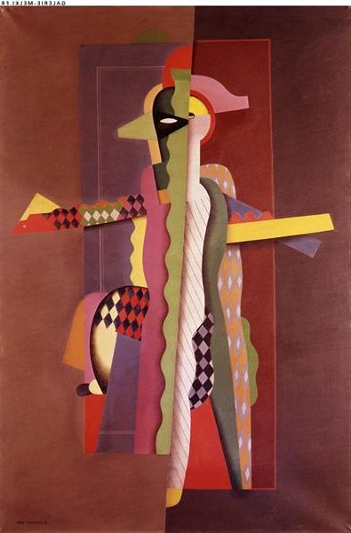 Arlequin Dansant (1924) reflects Valmier's exploration of abstraction and his interest in the expressive potential of geometric forms.