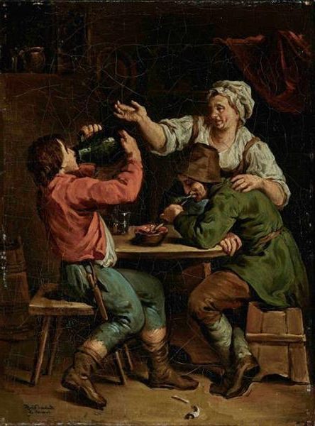Wirtshausszene (Tavern Scene), 1804 showcases her ability to capture everyday life and human interaction.
