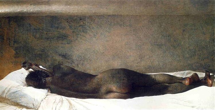 Barracoon by Andrew Wyeth reflects themes of confinement, solitude, and historical memory.