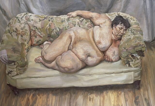 Benefits Supervisor Sleeping (1995) reflects themes of raw human vulnerability, physicality, and the passage of time.
