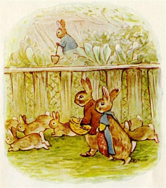 Beatrix Potter’s Benjamin and Flopsy Bunny showcases her delicate watercolor style and keen storytelling ability.