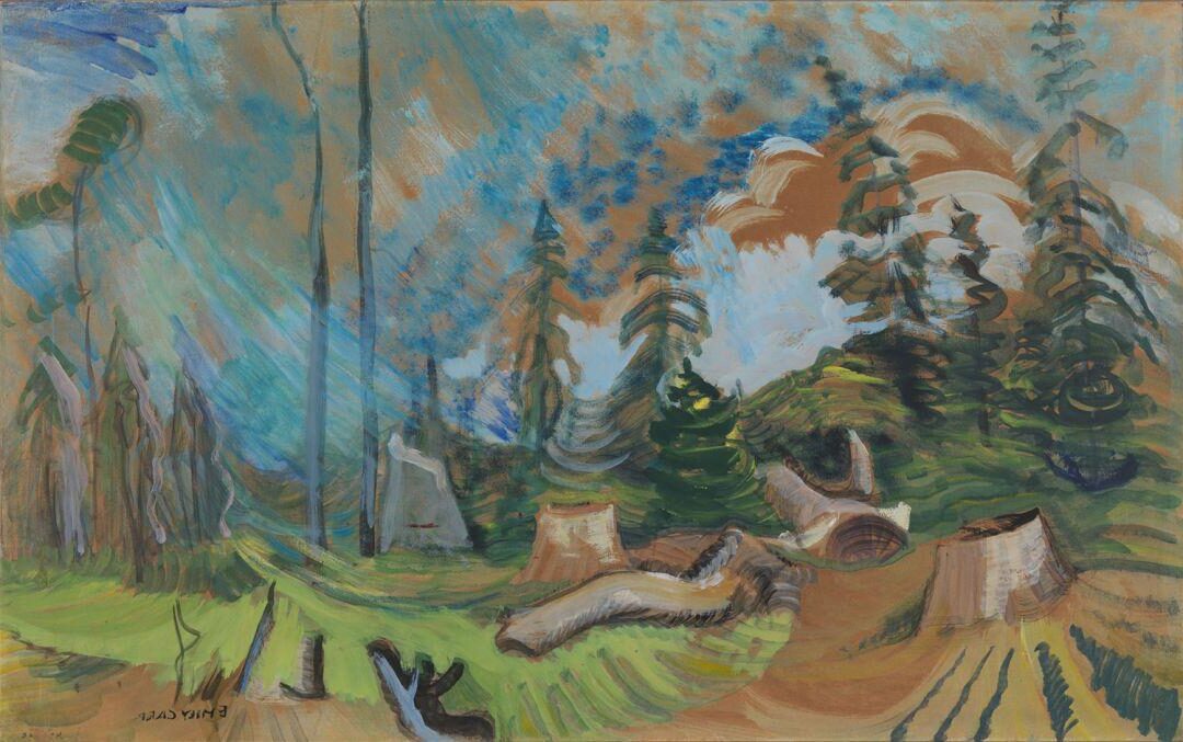 stumps and sky by Emily Carr in 1934