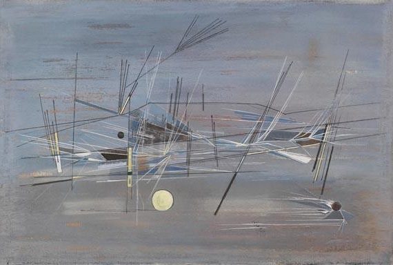 Composition, 1949 by Francis Bott reflects the dynamic energy of post-war abstraction.
