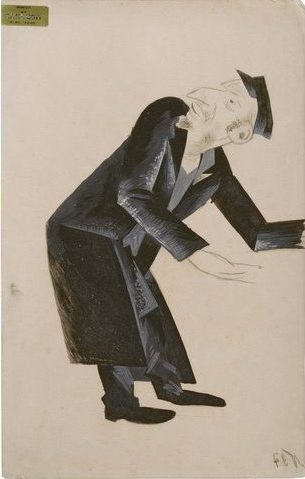 Costume Design for "The Dybbuk", Habimah Theater, Moscow (1922) reflects his involvement in both avant-garde art and theater design