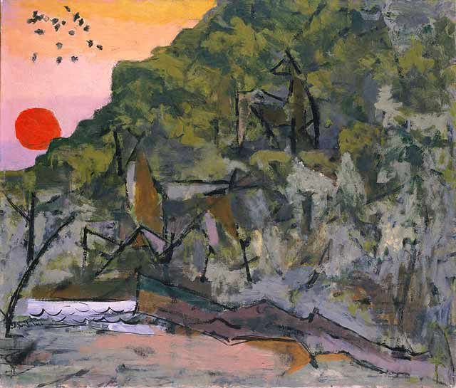 Deer in Sunset (1946) combines his characteristic abstraction with a naturalistic subject matter. 