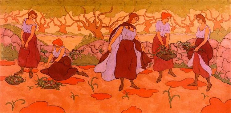 Cinq femmes à la récolte (1895) by Paul Ranson