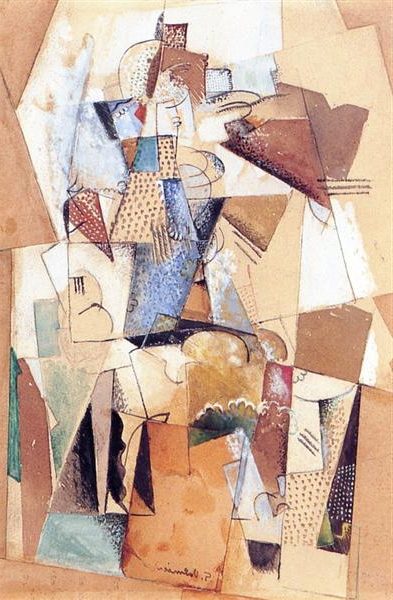 "Figure" (1918) exemplifies his exploration of Cubist abstraction. 