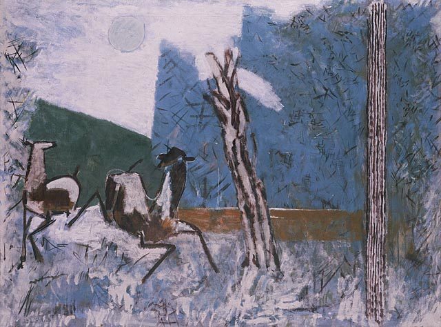 Frightened Deer in Moonlight (1932) is a powerful example of his modernist approach to nature and abstraction.